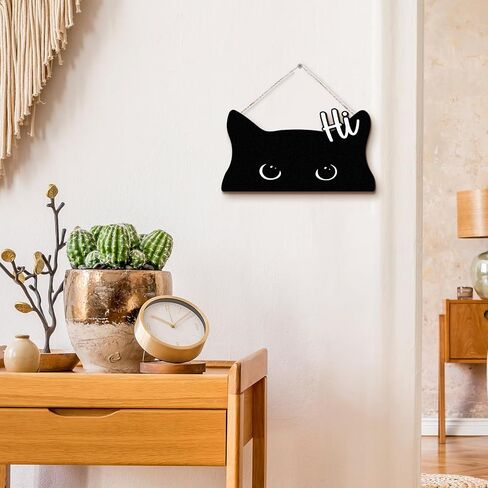 Funny Cat Sign Decor, Please Don't Let The Cat Out Front Porch Door Decor, Cat Wall Hanging Decor, Beware of Cat Signs for Home Cattery, Cat Gifts For Women, Catio Accessories, 12x6 Inch in Saudi Arabia