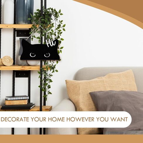 Funny Cat Sign Decor, Please Don't Let The Cat Out Front Porch Door Decor, Cat Wall Hanging Decor, Beware of Cat Signs for Home Cattery, Cat Gifts For Women, Catio Accessories, 12x6 Inch in Saudi Arabia