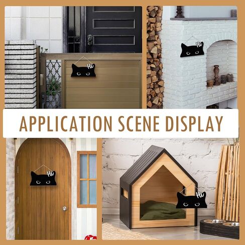 Funny Cat Sign Decor, Please Don't Let The Cat Out Front Porch Door Decor, Cat Wall Hanging Decor, Beware of Cat Signs for Home Cattery, Cat Gifts For Women, Catio Accessories, 12x6 Inch in Saudi Arabia
