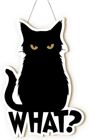 Funny Cat Sign Decor, Please Don't Let The Cat Out Front Porch Door Decor, Cat Wall Hanging Decor, Beware of Cat Signs for Home Cattery, Cat Gifts For Women, Catio Accessories, 12x6 Inch in Saudi Arabia