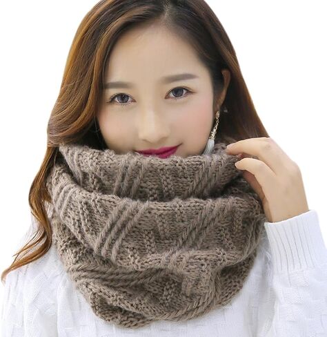 Belsen Winter Soft Unisex Chunky Knit Circle Loop Infinity Scarf Fashion Neck Warmer Scarf in Kuwait