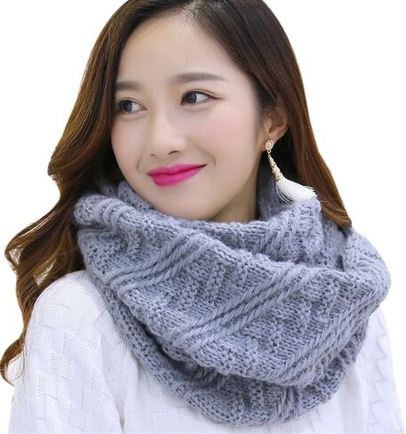Belsen Winter Soft Unisex Chunky Knit Circle Loop Infinity Scarf Fashion Neck Warmer Scarf in Kuwait