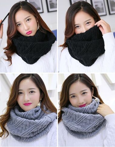 Belsen Winter Soft Unisex Chunky Knit Circle Loop Infinity Scarf Fashion Neck Warmer Scarf in Kuwait