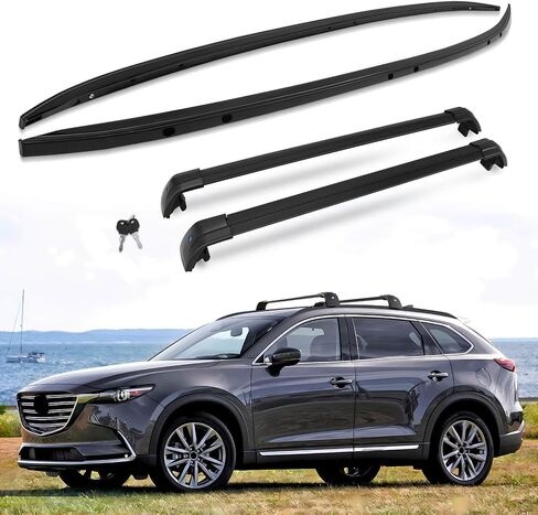 قضبان متقاطعة وقضبان سقف قابلة للقفل مناسبة لسيارة LR Discovery Sport - مجموعة من سبائك الألومنيوم مكونة من 4 قطع مع 2 رفوف سقف و2 قضبان جانبية (2014-2024) in Kuwait