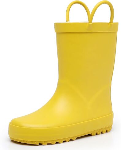 Kids Rain Boots with Easy-On Handles - Waterproof Rubber Boots for Girls & Boys, Fun Animal Patterns & Non-Slip Sole in Saudi Arabia