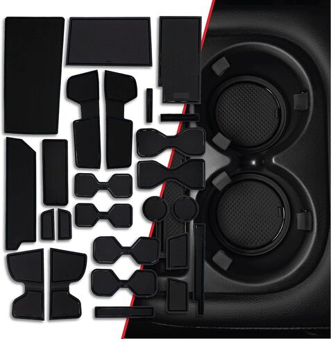 CupHolderHero Fits with Nissan Pathfinder Accessories 2013-2024 - Premium Custom Interior Non-Slip Anti Dust Cup Holder Inserts, Center Console Liner Mats, Door Pocket Liners 25pc Set (Black Trim) in Kuwait