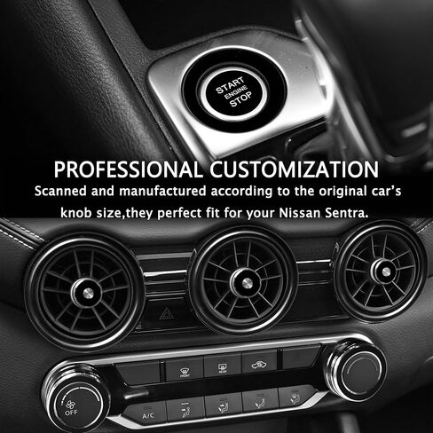 Cover Cover Cover Control Control Control Cover for Nissan Sentra 14th Gen 2025 2024 2020-2023 Volume Tune Air Vent Vent Ring Ring Cover Engine Start Button Accessories ، 12 pcs (Red) in Kuwait