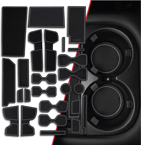 CupHolderHero Fits with Nissan Pathfinder Accessories 2013-2024 - Premium Custom Interior Non-Slip Anti Dust Cup Holder Inserts, Center Console Liner Mats, Door Pocket Liners 25pc Set (Black Trim) in Kuwait