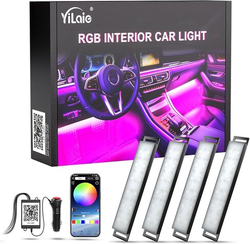 YiLaie LED Car Lights Interior,Smart Car LED Lights Interior with App Control, RGB LED Lights for Car Interior with Music Mode,Cool Car Accessories interior,DC 12V in Kuwait