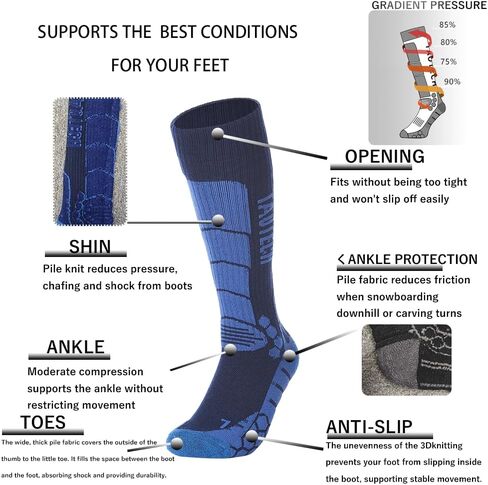 TaoTech]Snowboarding Acrylic Socks,Sports,Skiing,Outdoor Activities,Thick,Breathable,Quick Drying,Unisex,1 Pair in Saudi Arabia