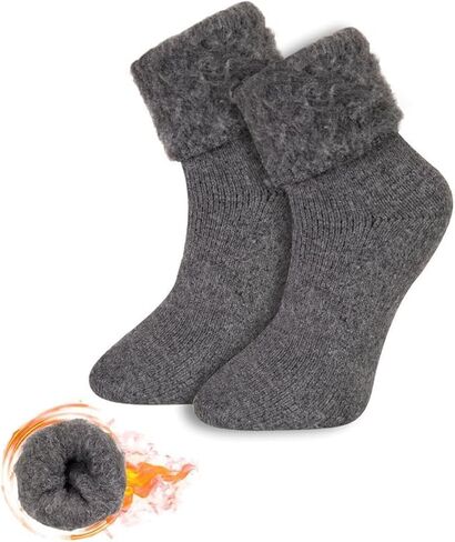Unisex Thermal Socks - Warm Winter Socks for Men & Women, Black, White, Ecru, Sizes 6-9 & 9-12 - Boot & Ski Socks in Kuwait