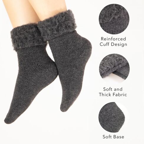 Unisex Thermal Socks - Warm Winter Socks for Men & Women, Black, White, Ecru, Sizes 6-9 & 9-12 - Boot & Ski Socks in Kuwait