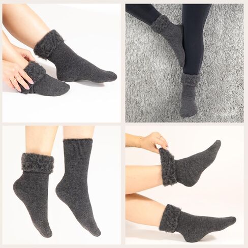 Unisex Thermal Socks - Warm Winter Socks for Men & Women, Black, White, Ecru, Sizes 6-9 & 9-12 - Boot & Ski Socks in Kuwait
