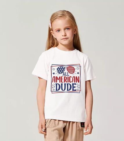 Boys Girls 4th of July Shirts American Flag Patriotic Independence Day T-Shirts Kids Tees Short Sleeve Tops 3-10T in Kuwait