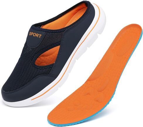 Men's Slip On Mules Womens Lightweight Open Back Shoes Comfort Walking Shoes Breathable Slippers Closed Toe Slides in Saudi Arabia