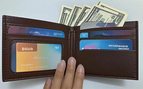 Ultra thin synthetic leather men's wallet, easy to carry, compact design, safe for holding cash cards, black, brown, suitable for personal use and gift giving (brown) in Saudi Arabia