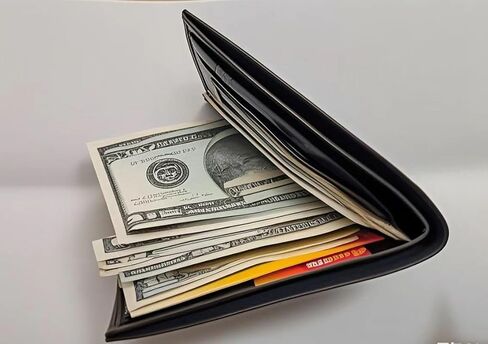 Ultra thin synthetic leather men's wallet, easy to carry, compact design, safe for holding cash cards, black, brown, suitable for personal use and gift giving (brown) in Kuwait