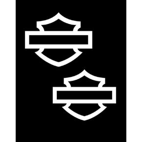 Motorcycle bar and Shield Design Vinyl Decal #2 Pieces Moto HD Club 5"x4" (Black)