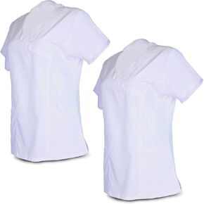 TOP TOP TOP TOP TOP SCRUB TROP MOCK MOCK للنساء لمقدمي خدمات الرعاية الصحية للنساء مع 2 جيوب جانبية وحزمة واحدة و 2 عبوة