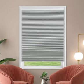 MyShade Cordless Cellular Shades & Strains for Windows ، غرفة تعتيم Darkening Honeycomb Shades (رمادي ، 30 "W × 72" H)