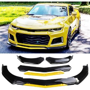 Universal Front Lip for Car,4 PCS Kit Front Bumper Lip Spoiler Adjustable Diffuser Protector Wide Body Kit Compatible with Civic Chevy Camaro Dodge