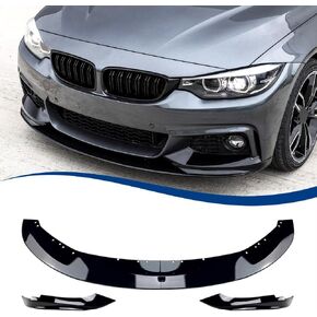 Front Bumper Lip Compatible with (2014-2020) 4-Series F32 F33 F36 with M-Sport Bumper Model ABS Gloss Black Chin Splitter