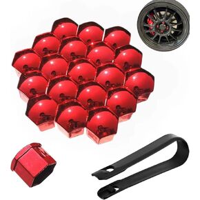 20pcs Lug Nut Covers - 17mm/0.66inch Lug Nut Cap Auto Hub Screw Exterior Protection Anti-Theft Cap Tire Bolt Cover with Removal Tool