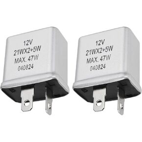 eMagTech 2pcs 2-Pin Indicator Flasher Relay 21WX2+5W Replacement Part SFB114 SFB115 GFU2124 Compatible with Classic Car Mini Compatible with MGB Compatible with Triumph