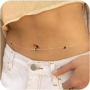 2PCS 14K الذهب مطلي بسلسلة الخصر الطبقات اللؤلؤة القمر الصناعي الملبس بالخرز فيجارو سلسلة البطن السلاسل بوهو شاطئ الخصر للنساء مقاوم للماء مثير لسلسلة بيكيني سلسلة المجوهرات للنساء