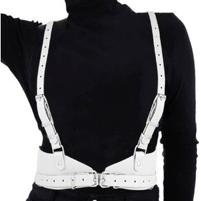CLOACE Punk Waist Belt Gothic Black Leather Wide Waist Belts Elastic Cosplay Halloween Body Chain Accessory for Women