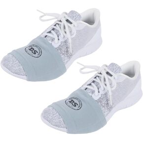 Made in USA The Original Over Sneaker Dance Socks for Smooth Floors (2 Pairs - Light Grey)