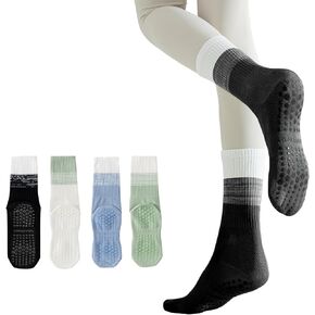 Guuniee Pilates & Yoga Socks للنساء اللواتي يعانين من غير القبض على Barre و Ballet و Hospital و Barefoot 2/4 أزواج قابلة للتنفس