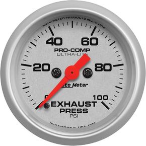 Auto Meter (4394) Ultra-Lite 2-1/16" 0-100 PSI Full Sweep Electric Exhaust Pressure Gauge