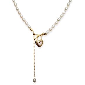 Nekclace Nekclace Nekclace الطبيعية مع قلادة مطوية بقلب الذهب 18K ، هدية مجوهرات مصنوعة يدويًا للنساء