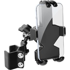 StarknightMT UTV Phone Mount for Pro-Fit Cage 360° Adjustable Aluminum Alloy 8 Claws SXS Phone Mount Heavy Duty Cell Phone Holder for Defender Ranger General Uforce for 4.0" to 7.2" Cellphone