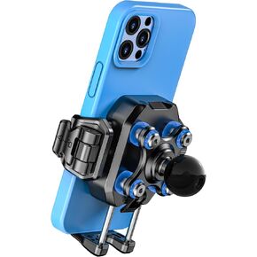 BRCOVAN 1'' Ball Phone Mount Holder with Vibration Dampener, Compatible with RAM Mounts B Size Double Socket Arm, Adjustable fit 5.4-7.2'' Phone, for Motorcycle ATV UTV Car Bike Boat Truck Scooter