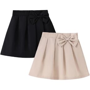مجموعة تنورة فتاة صغيرة - تنورة مصغرة مقدمة من Bowknot - 2 قطعة مرنة الخصر مجموعة تنورة خط (3-7 طن)