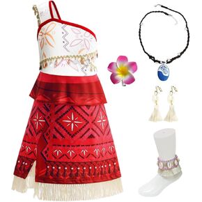 Esvaiy Moana Dress Up Costume for Girls, Fancy Princess Costumes for Halloween Christmas Birthday Party