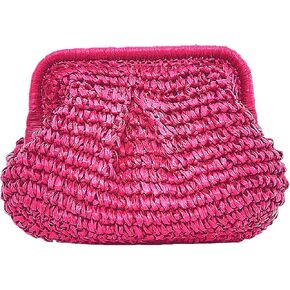 DIHKLCIO Straw Clutch Purses for Women Summer Beach Woven Bag Purse 2025 Cloud Dumpling Pouch Crossbody Handbags