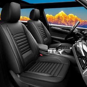 Car Seat Covers Compatible with Honda CRV 2011-2025. Waterproof & Breathable Leather. Compatible with Airbag & Easy to Install. All - Weather Seat Cushion Protector(Full Set, Black)