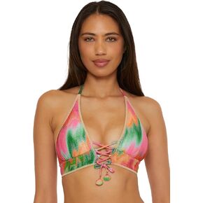 BECCA Women's Mirage Halter Bikini Top, Adjustable, Tie Back, Swimwear Separates