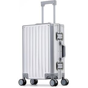 YYW All aluminum-magnesium Carry-On Luggage 20 Inch,Airline Approved Lightweight Suitcase with TSA Lock and Silent Wheels,Suitable for business travel (gunmetal gray, 20in)