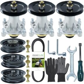 2 Pack 587819701 Spindle Assembly Pre-Greased with 532153535 Pulley 532144959 Belt Replaces 187281 Mandrel Assembly 532187292, 532187281, 532125907, 532192870, 587253301, 587125401, 187292