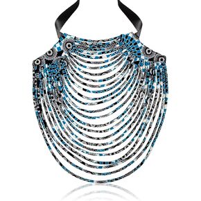 African Necklaces for Women Ankara Kente Multi-strand Necklace African Ankara Collar Maasai Jewelry Handmade
