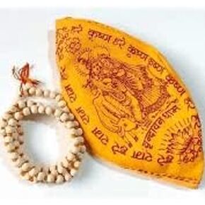 Tulsi Mala مع Gomukhi Japa Bag 108 Beads Hare Krishna Mala