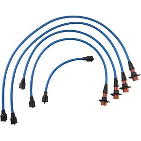 High Performance Spark Plug Wires Compatible with Volkswagen Beetle Karmann Ghia Super Beetle Thing Transporter 1.1L 1.2L 1.3L 1.5L 1.6L 1946-1980 Fit M4 Spark Plug Blue