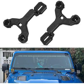 Dual A-Pillar Mount, Cowl Light Mount Dual A-Pillar Hood Bracket for LED Work Driving Light Pods Comaptible with Jeep Wrangler JL/JLU and Gladiator JT 2018-2025, 2PCS