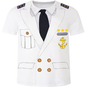 Funny Men Boat Captain T Shirt Nautical Cruise Themed Yacht Rock Parties Costume
