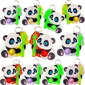 20 Packs bulk Mini Pop Pandas Keychain fidgets Bubble Classroom Students gifts Teacher, hoilday Party Favors