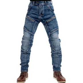 Motorcycle Riding Pants for Men Comfort Flex Waist & Dual Button Stretch Denim Casual Fit Motorbike Denim Jeans